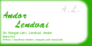 andor lendvai business card